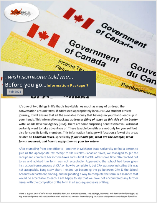 Wish Someone Told Me - Information Package 08:  Canadian Income Taxes