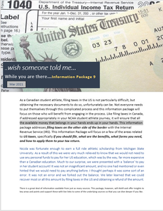 Wish Someone Told Me - Information Package 09:  U.S. Income Taxes